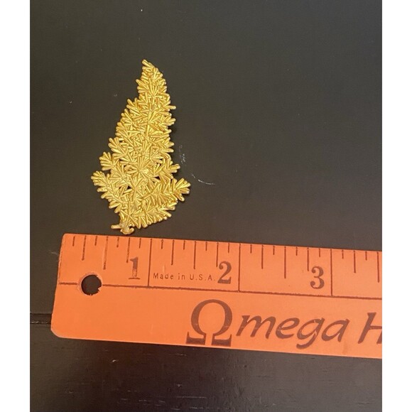 Vintage Orchid Leaf 24 Ct Gold Dipped Pin Brooch - Picture 5 of 5